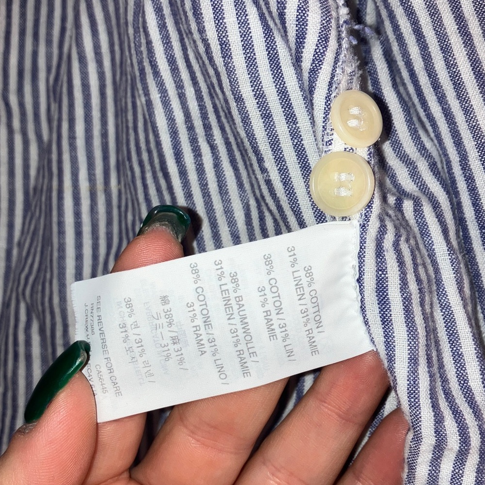 J. Crew Blue Striped Shirt - Picture 5 of 6